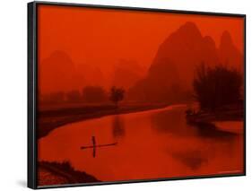 Limestone Mountains, Li River Fishermen, Yangshou, Guilin, China-Bill Bachmann-Framed Photographic Print