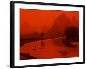 Limestone Mountains, Li River Fishermen, Yangshou, Guilin, China-Bill Bachmann-Framed Photographic Print