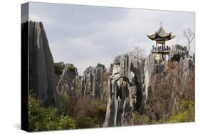 Limestone Pinnacles in Shilin, Stone Forest, at Lunan, Yunnan, China, Asia-Bruno Morandi-Stretched Canvas