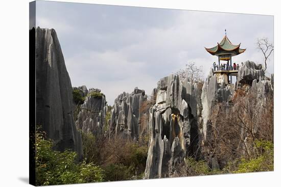 Limestone Pinnacles in Shilin, Stone Forest, at Lunan, Yunnan, China, Asia-Bruno Morandi-Stretched Canvas