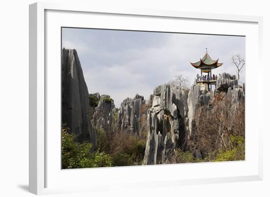 Limestone Pinnacles in Shilin, Stone Forest, at Lunan, Yunnan, China, Asia-Bruno Morandi-Framed Photographic Print