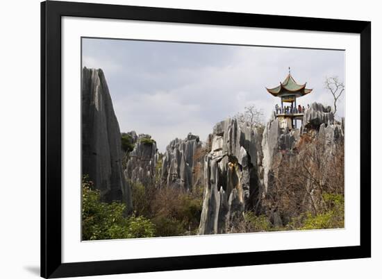 Limestone Pinnacles in Shilin, Stone Forest, at Lunan, Yunnan, China, Asia-Bruno Morandi-Framed Photographic Print