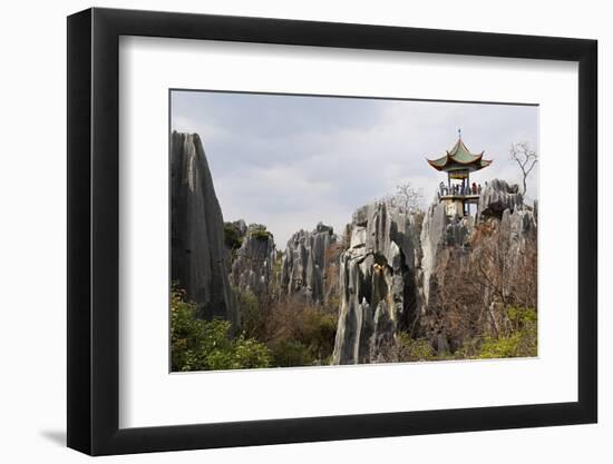 Limestone Pinnacles in Shilin, Stone Forest, at Lunan, Yunnan, China, Asia-Bruno Morandi-Framed Photographic Print