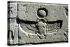 Limestone Relief of a Scarab Beetle and Vulture Wings under a Disk of the Sun, Edfu, Egypt-null-Stretched Canvas