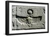 Limestone Relief of a Scarab Beetle and Vulture Wings under a Disk of the Sun, Edfu, Egypt-null-Framed Photographic Print
