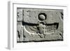 Limestone Relief of a Scarab Beetle and Vulture Wings under a Disk of the Sun, Edfu, Egypt-null-Framed Photographic Print