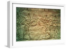 Limestone Relief Showing Hittite Soldiers, Temple of Abu Simbel, Egypt, 14th-13th Century Bc-null-Framed Photographic Print