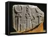 Limestone Stela Depicting the Moon God Sin-null-Framed Stretched Canvas