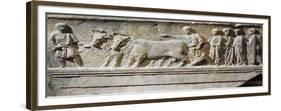 Limestone "Sulcus Primigenius" Relief, Representing Ceremony of Foundation of City of Aquileia-null-Framed Giclee Print
