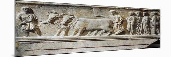 Limestone "Sulcus Primigenius" Relief, Representing Ceremony of Foundation of City of Aquileia-null-Mounted Giclee Print