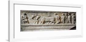 Limestone "Sulcus Primigenius" Relief, Representing Ceremony of Foundation of City of Aquileia-null-Framed Giclee Print