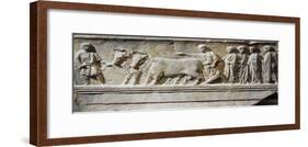 Limestone "Sulcus Primigenius" Relief, Representing Ceremony of Foundation of City of Aquileia-null-Framed Giclee Print