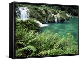 Limestone Waterfall, Semuc Champey, Guatemala, Central America-Colin Brynn-Framed Stretched Canvas