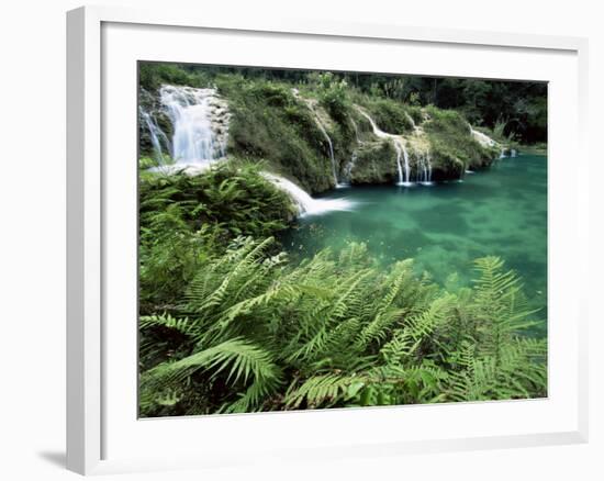 Limestone Waterfall, Semuc Champey, Guatemala, Central America-Colin Brynn-Framed Photographic Print