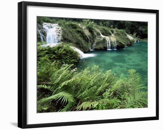 Limestone Waterfall, Semuc Champey, Guatemala, Central America-Colin Brynn-Framed Photographic Print