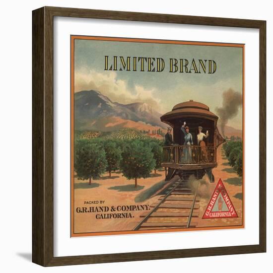 Limited Brand - California - Citrus Crate Label-Lantern Press-Framed Art Print