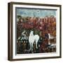 Limoges Enamel Plaque Illustrating Virgil's Aeneid, the Trojan Horse Releasing it's Greek Soldiers-null-Framed Giclee Print