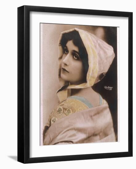 Lina Cavalieri Italian Singer Wearing a Bonnet-null-Framed Photographic Print