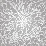 Lacy Silver Leaves and Flowers-Lina_S-Art Print