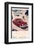 Lincoln 1950 - Beach Ad-null-Framed Art Print