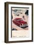 Lincoln 1950 - Beach Ad-null-Framed Art Print