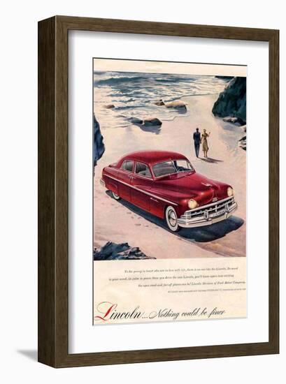 Lincoln 1950 - Beach Ad-null-Framed Art Print