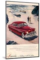 Lincoln 1950 - Beach Ad-null-Mounted Art Print