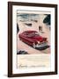 Lincoln 1950 - Beach Ad-null-Framed Art Print