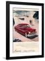 Lincoln 1950 - Beach Ad-null-Framed Art Print