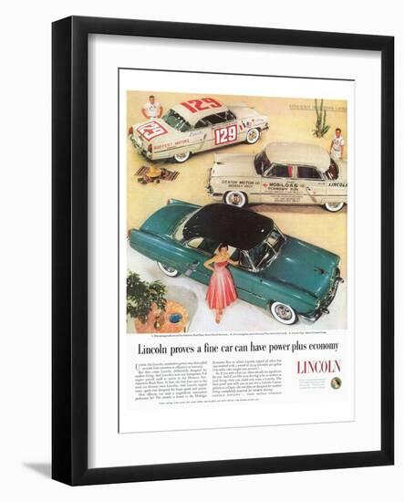 Lincoln 1953 Power + Economy-null-Framed Art Print