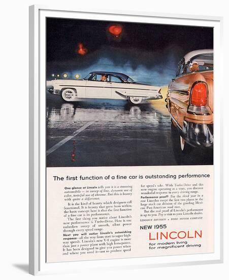 Lincoln 1955 Performance-null-Framed Premium Giclee Print