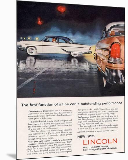Lincoln 1955 Performance-null-Mounted Premium Giclee Print