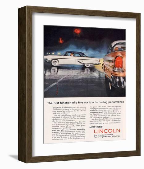 Lincoln 1955 Performance-null-Framed Art Print