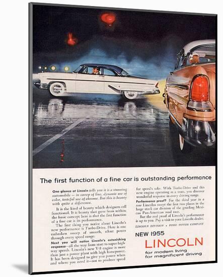 Lincoln 1955 Performance-null-Mounted Art Print