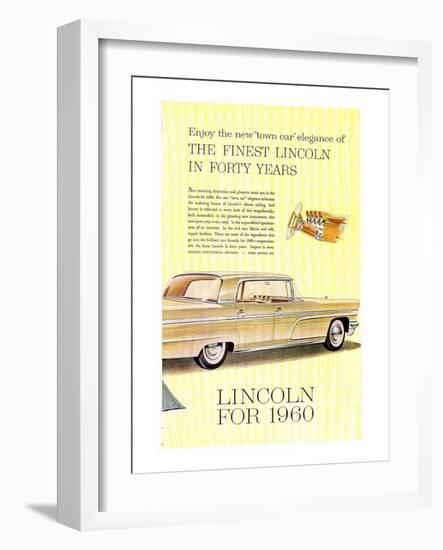 Lincoln 1960 Town Car Elegance-null-Framed Art Print