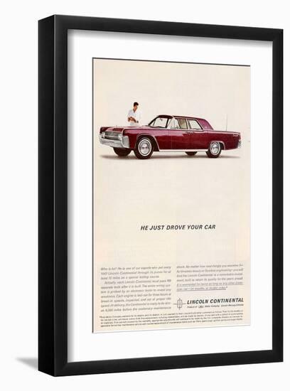 Lincoln 1962 - He Just Drove…-null-Framed Art Print