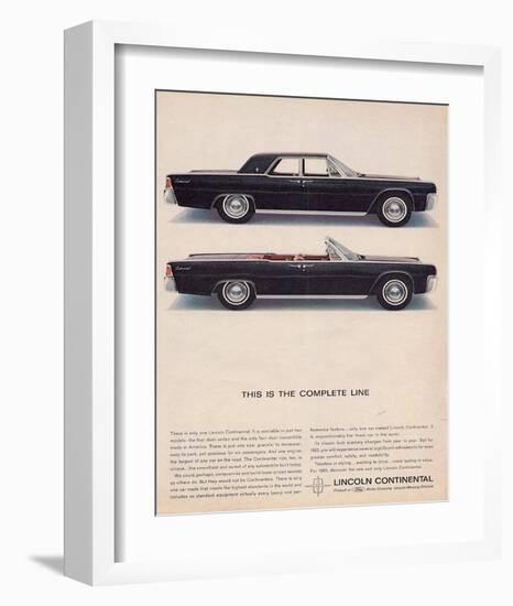 Lincoln 1963 - Complete Line-null-Framed Art Print