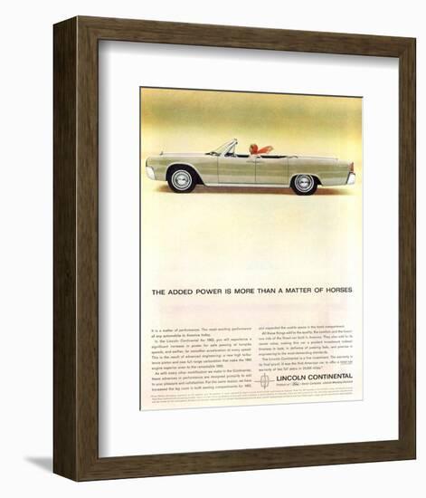 Lincoln 1963- Matter of Horses-null-Framed Art Print