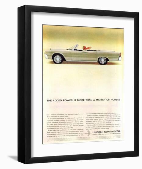 Lincoln 1963- Matter of Horses-null-Framed Art Print