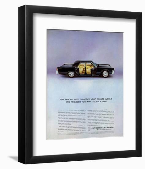 Lincoln 1963 - Private World-null-Framed Art Print