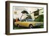 Lincoln 1968 Coupe Roof Line-null-Framed Art Print