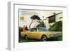 Lincoln 1968 Coupe Roof Line-null-Framed Art Print