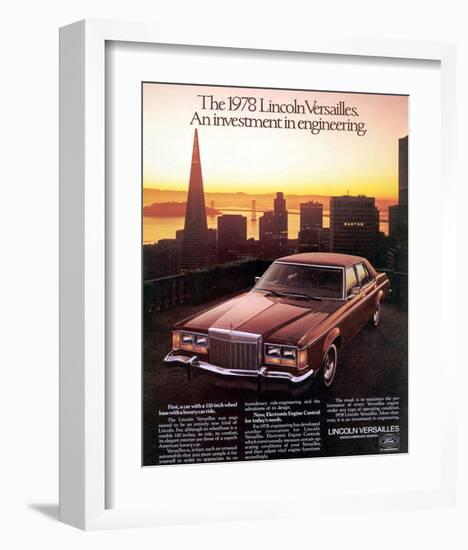 Lincoln 1978 An Investment-null-Framed Art Print
