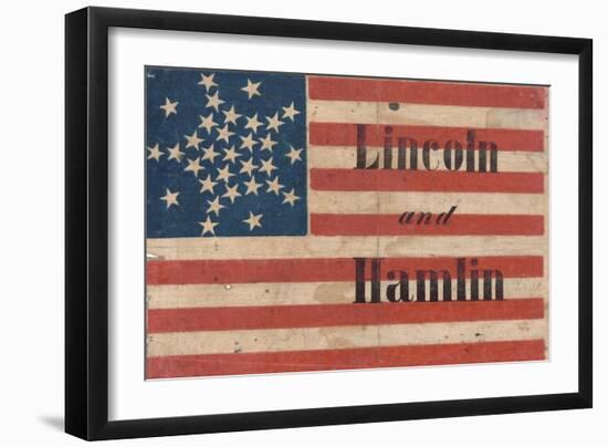 Lincoln and Hamlin Campaign Banner-null-Framed Premium Giclee Print