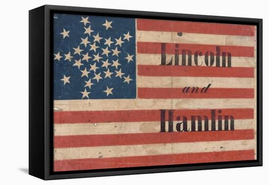 Lincoln and Hamlin Campaign Banner-null-Framed Stretched Canvas