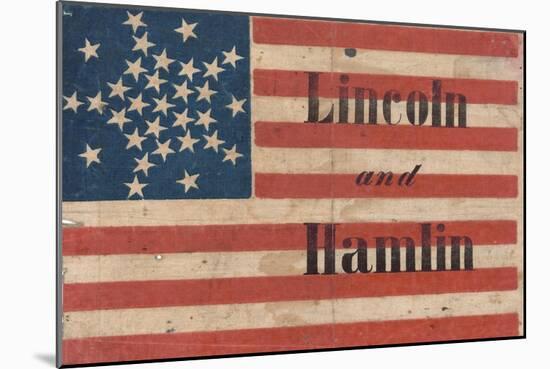 Lincoln and Hamlin Campaign Banner-null-Mounted Giclee Print