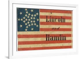 Lincoln and Hamlin Campaign Flag-null-Framed Premium Giclee Print