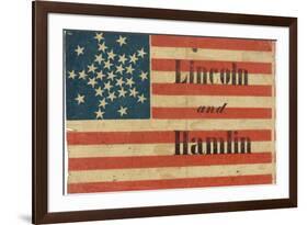 Lincoln and Hamlin Campaign Flag-null-Framed Premium Giclee Print