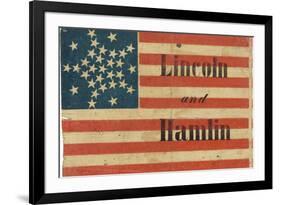 Lincoln and Hamlin Campaign Flag-null-Framed Premium Giclee Print