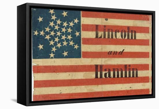 Lincoln and Hamlin Campaign Flag-null-Framed Stretched Canvas